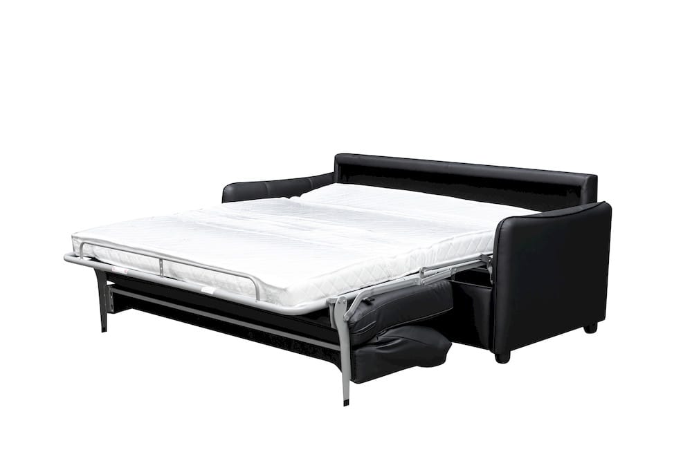 Klaussner Furniture - Skyline - Leather Smart Sleeper Sofa In Queen With Memory Foam Mattress, Black - KLA-SKY-H2403+2.5SB-NS98BLACK view 2