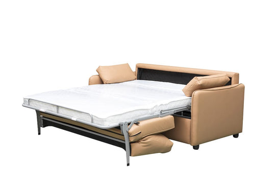 Klaussner Furniture - Skyline - Leathersmart Sleeper Sofa In Queen With Memory Foam Mattress - KLA-SKY-H2403+2.5SB-NS102BROWN view 2