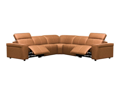 Klaussner Furniture - Skyline - Leonardo 6 Piece Leather Power Recliner Sectional, Camel view 2