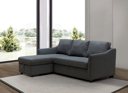 Klaussner Furniture - Skyline - Merax L-Shape Fabric Full Sleeper Sectional Sofa With Storage Reversible Chaise Gray view 1