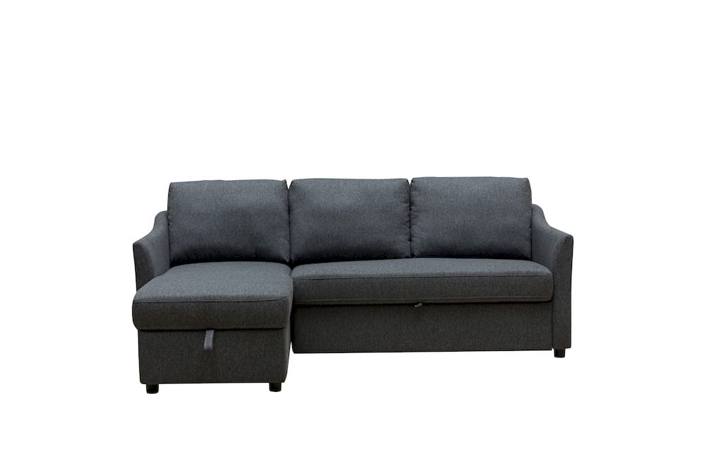 Klaussner Furniture - Skyline - Merax L-Shape Fabric Full Sleeper Sectional Sofa With Storage Reversible Chaise Gray view 3