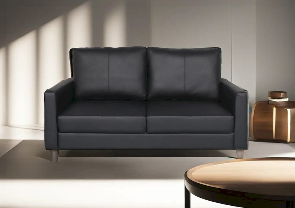 Klaussner Furniture - Skyline - Nova Queen Ebony Leather Sleeper Sofa With Chrome Legs - KLA-GIO-NOVA+QUEEN-BLACK-LEATHER view 1