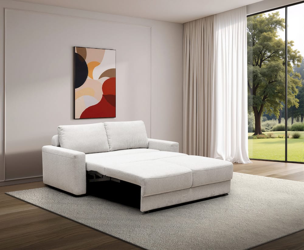 Klaussner Furniture - Skyline - Performance Fabric Smart Sleeper Sofa In Queen With Memory Foam Mattress - KLA-SKY-H2405+2.5SB-SAHARA120 view 2