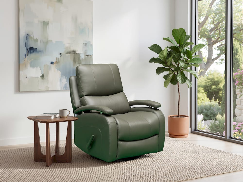Klaussner Furniture - Skyline - Riposo Leather Recliner Chair - KLA-SKY-F1241+1RGS-R42-PGREEN view 2
