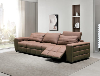 Klaussner Furniture - Skyline - Serenity 3 Seater Leather Power Reclining Sofa With Two Power Recliners In Brown view 2