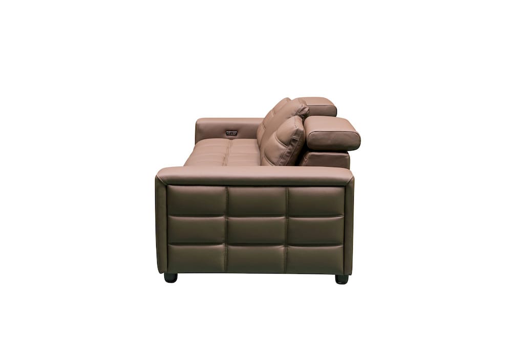 Klaussner Furniture - Skyline - Serenity 3 Seater Leather Power Reclining Sofa With Two Power Recliners In Brown view 3