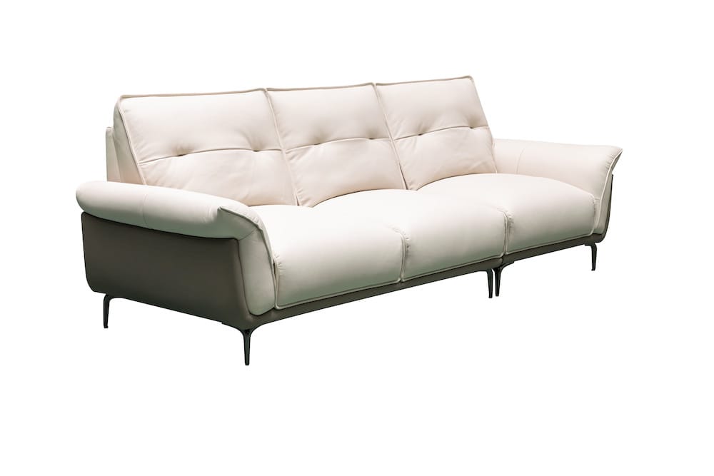 Klaussner Furniture - Skyline - Vento 3 Seater Leather Sofa With Tufted Back - KLA-SKY-SH530+L2.5P+R1.5P-NS92IVORY view 1