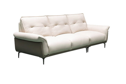 Klaussner Furniture - Skyline - Vento 3 Seater Leather Sofa With Tufted Back - KLA-SKY-SH530+L2.5P+R1.5P-NS92IVORY view 1