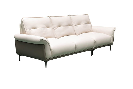 Klaussner Furniture - Skyline - Vento 3 Seater Leather Sofa With Tufted Back - KLA-SKY-SH530+L2.5P+R1.5P-NS92IVORY view 1
