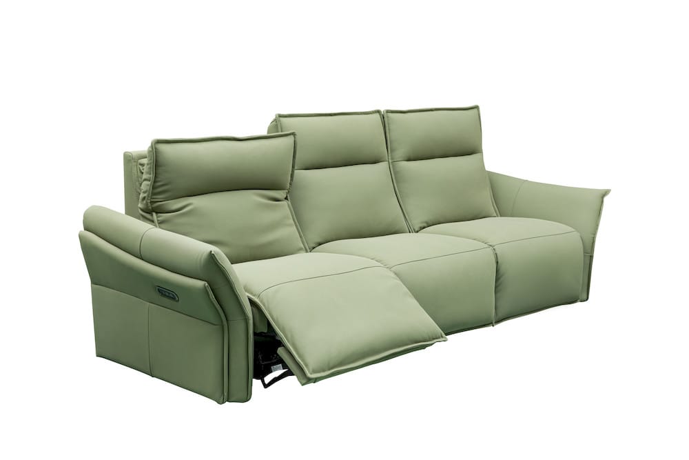 Klaussner Furniture - Skyline - Vittoria 3-Seater Leather Power Reclining Sofa In Green view 1