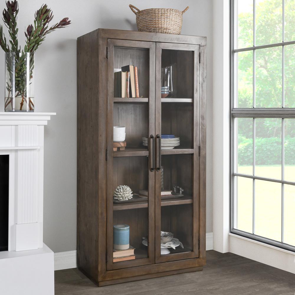 Kosas Home - Caleb Reclaimed Pine Display Cabinet in Brown - 52003910 view 6