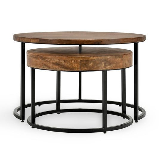 Kosas Home - Emma Table Set of 2 Nesting Tables in Natural Brown  - 51005898 veiw 1