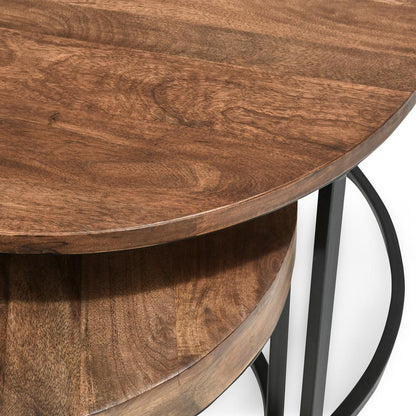 Kosas Home - Emma Table Set of 2 Nesting Tables in Natural Brown  - 51005898 veiw 6