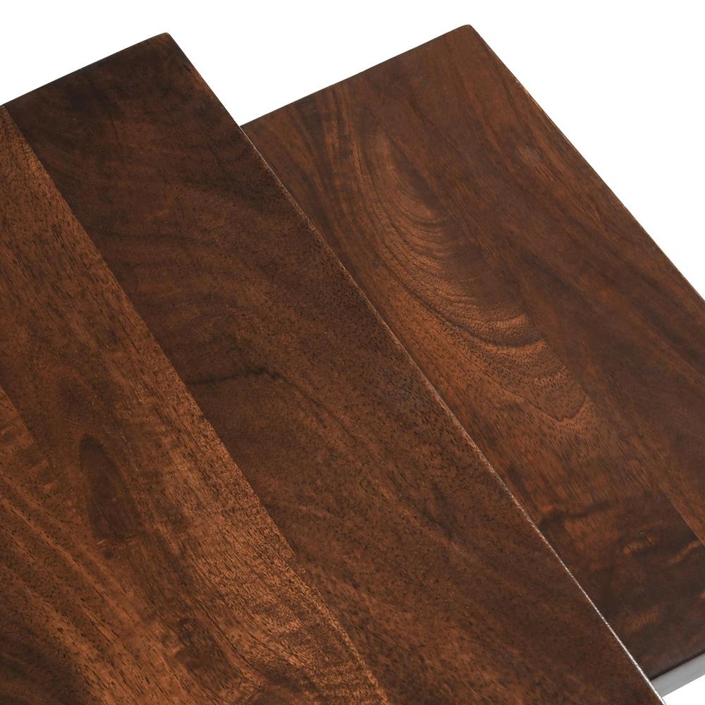 Kosas Home - Lynda Set of 2 Mango Wood Nesting Tables in Dark Brown - 51005948 veiw 4
