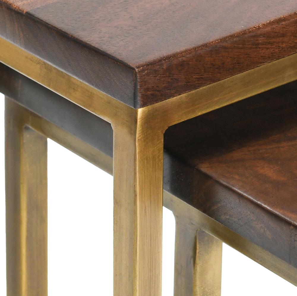 Kosas Home - Lynda Set of 2 Mango Wood Nesting Tables in Dark Brown - 51005948 veiw 6