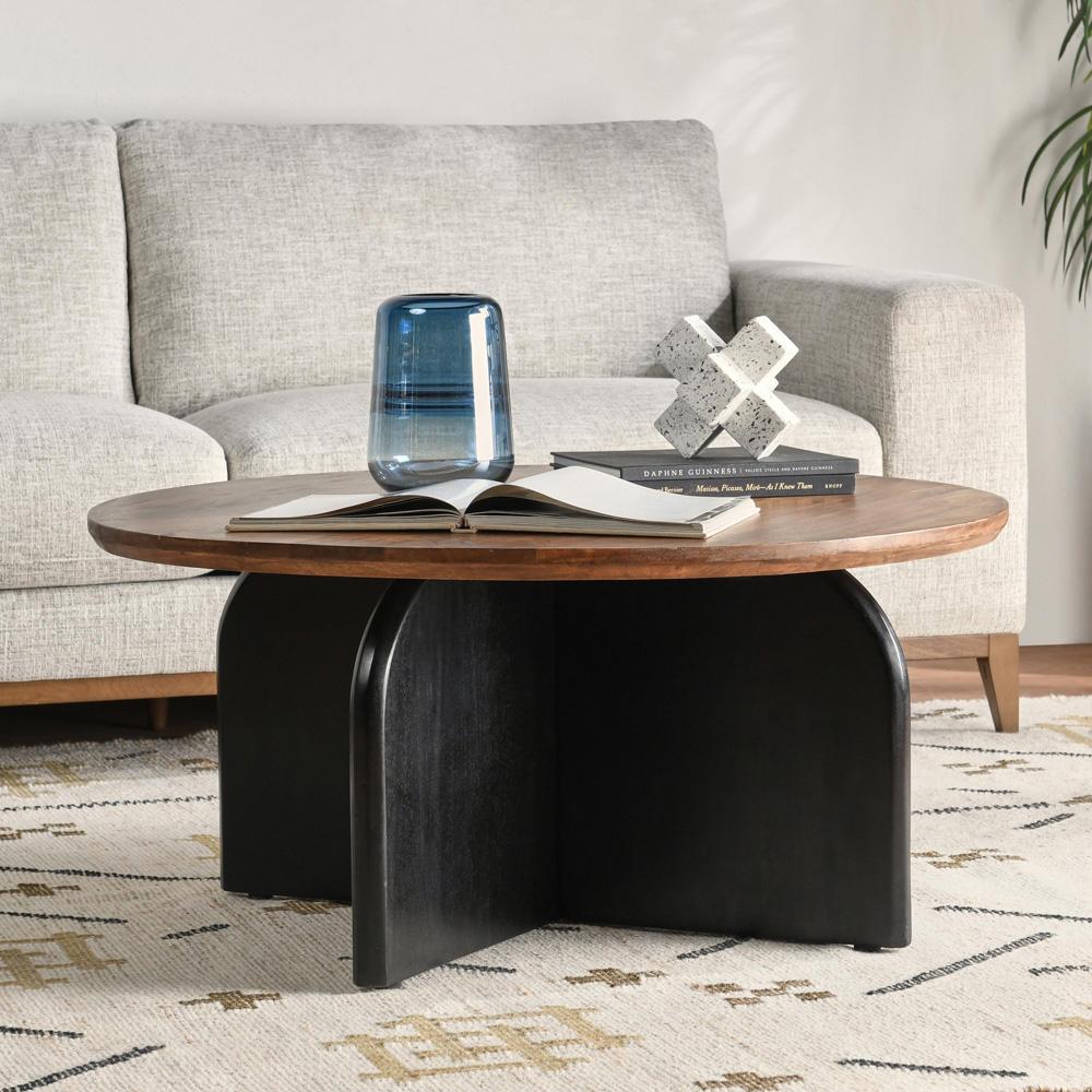 Kosas Home - Penelope Mango Wood Two-Tone Coffee Table in Black - 51005897 veiw 5