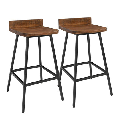Kosas Home - Pennie 27in Industrial Solid Wood Brown Counter stool Set of 2  - 53051608 veiw 1