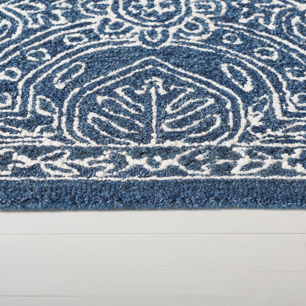Lauren Ralph Lauren - Lrl 6603N Etienne Area Rug Navy Ivory - 6" X 6" - LRL6603N-6R view 2