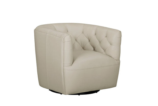 Leather Italia USA - 2604 Mira Chair - 360 Swivel 1001S Taupe Leather  - 4111-2604S-011001S view 1