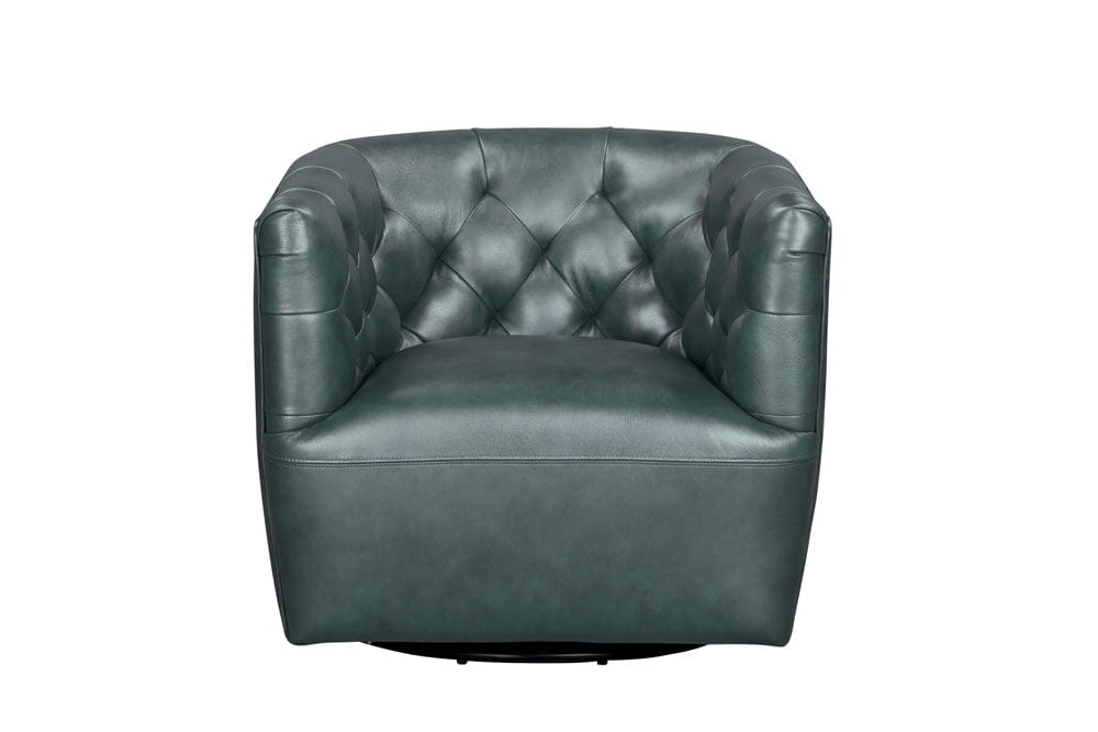 Leather Italia USA - 2604 Mira Chair - 360 Swivel 1055S Forest Green  - 4111-2604S-011055S view 1