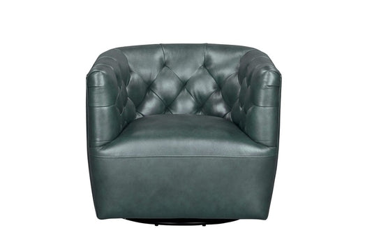 Leather Italia USA - 2604 Mira Chair - 360 Swivel 1055S Forest Green  - 4111-2604S-011055S view 1