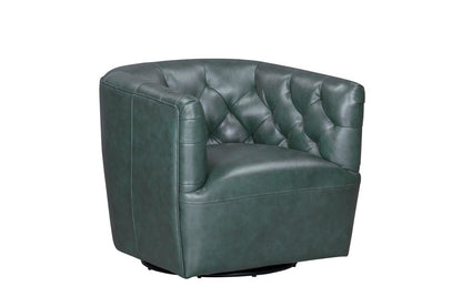 Leather Italia USA - 2604 Mira Chair - 360 Swivel 1055S Forest Green  - 4111-2604S-011055S view 2
