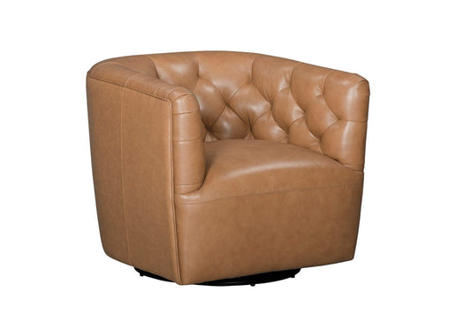 Leather Italia USA - 2604 Mira Chair - 360 Swivel 3601S Carmel Saddle  - 4111-2604S-013601S view 1