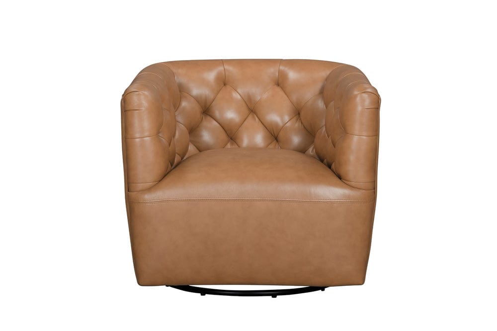 Leather Italia USA - 2604 Mira Chair - 360 Swivel 3601S Carmel Saddle  - 4111-2604S-013601S view 2
