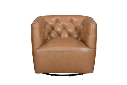 Leather Italia USA - 2604 Mira Chair - 360 Swivel 3601S Carmel Saddle  - 4111-2604S-013601S view 2