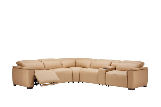 Leather Italia USA - Ehz2874 Norwalk Complete 6Pc Sectional 4001Lv Sand - 8124-EHZ2874-6PC-4001LV view 1