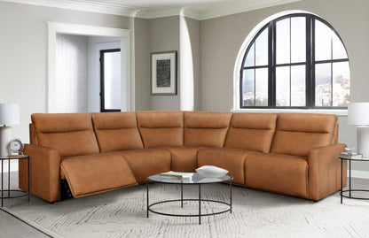 Leather Italia USA - 3308 Adell - Sectional Complete 5Pc 4273Lv Saddle - 4111-3308-5PC-054273LV view 2