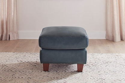 Leather Italia USA - 6529 Traverse Ottoman 177147 Ocean Blue Leather  - 9661-6529-00177147 view 1