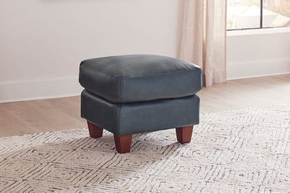 Leather Italia USA - 6529 Traverse Ottoman 177147 Ocean Blue Leather  - 9661-6529-00177147 view 2