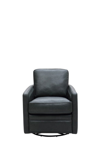 Leather Italia USA - 6773 Turner Chair - 360 Swivel - Glider 1055S Forest Green - 9661-6773S-011055S view 2