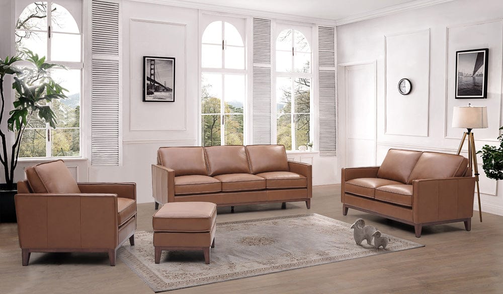 Leather Italia USA - 6803 Weston Ottoman 1015S Highland Saddle Leathe  - 9661-6803-001015S view 3