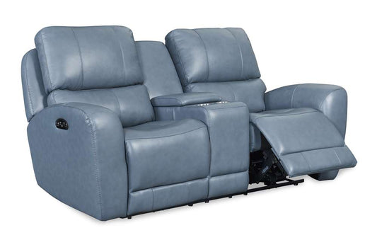 Leather Italia USA - Bel Air Loveseat - Console P2 Persian Blue - 1444-EH295C-026027LV veiw 1