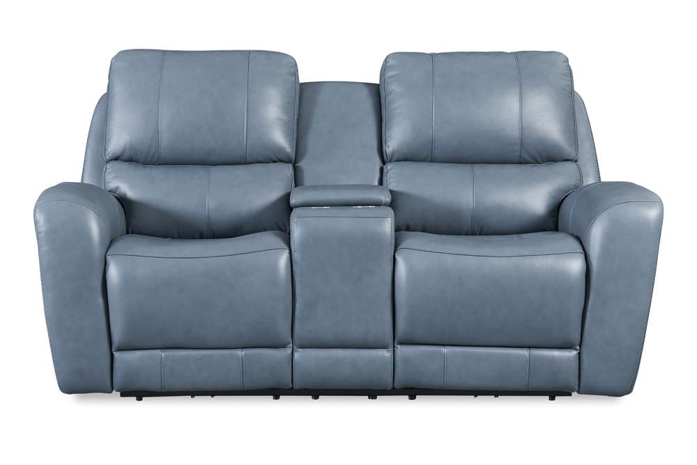 Leather Italia USA - Bel Air Loveseat - Console P2 Persian Blue - 1444-EH295C-026027LV veiw 5