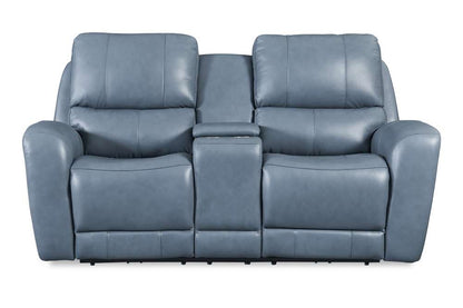 Leather Italia USA - Bel Air Loveseat - Console P2 Persian Blue - 1444-EH295C-026027LV veiw 5