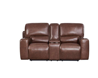 Leather Italia USA - Broadway Loveseat - Console P2 Brown - 1669-EH9049C-028540LV veiw 5