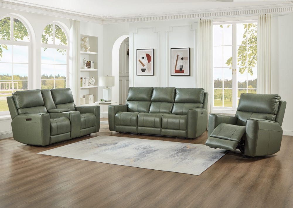 Leather Italia USA - Ehz1564 Laredo Sofa - P2 - Zg - Fold Down Center B - Sage Moss - 4111-EHZ1564F-031607LV view 3