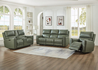 Leather Italia USA - Ehz1564 Laredo Sofa - P2 - Zg - Fold Down Center B - Sage Moss - 4111-EHZ1564F-031607LV view 3