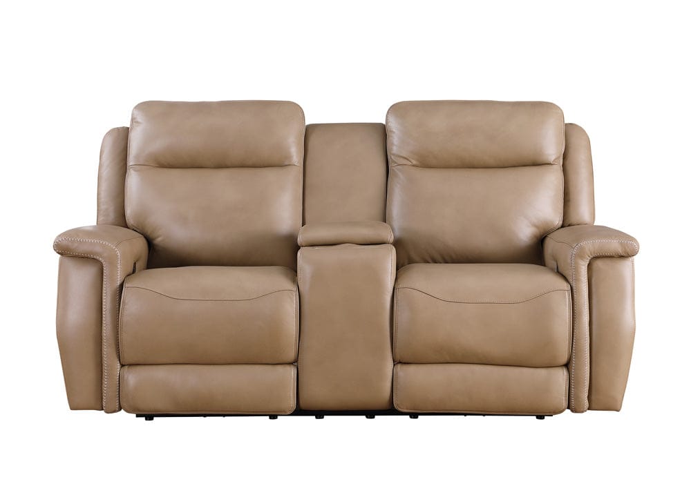 Leather Italia USA - Ehz2301 Fischer Loveseat - Console - P2 - Zg 1306L Saddle - 4111-EHZ2301C-021306LV view 2