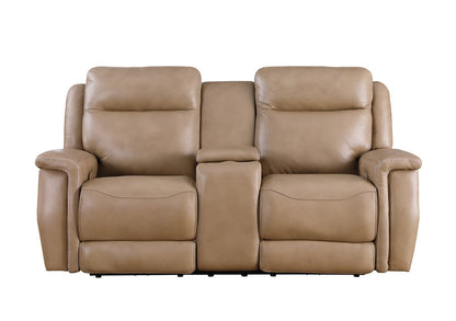 Leather Italia USA - Ehz2301 Fischer Loveseat - Console - P2 - Zg 1306L Saddle - 4111-EHZ2301C-021306LV view 2
