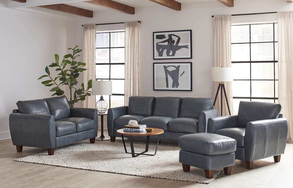 Leather Italia USA - Traverse Sofa Blue - 1669-6529-03177147 veiw 5