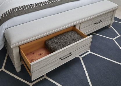 Legacy Classic Furniture - Belhaven Complete Queen Upholstered Panel Bed with Storage Footboard - 9360-4235K veiw 10