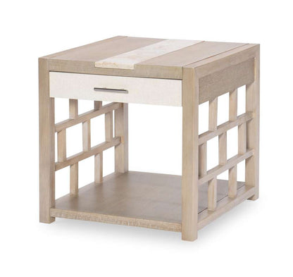 Legacy Classic Furniture - Biscayne Square End Table W/ Travertine Insert - 1500-107 veiw 1