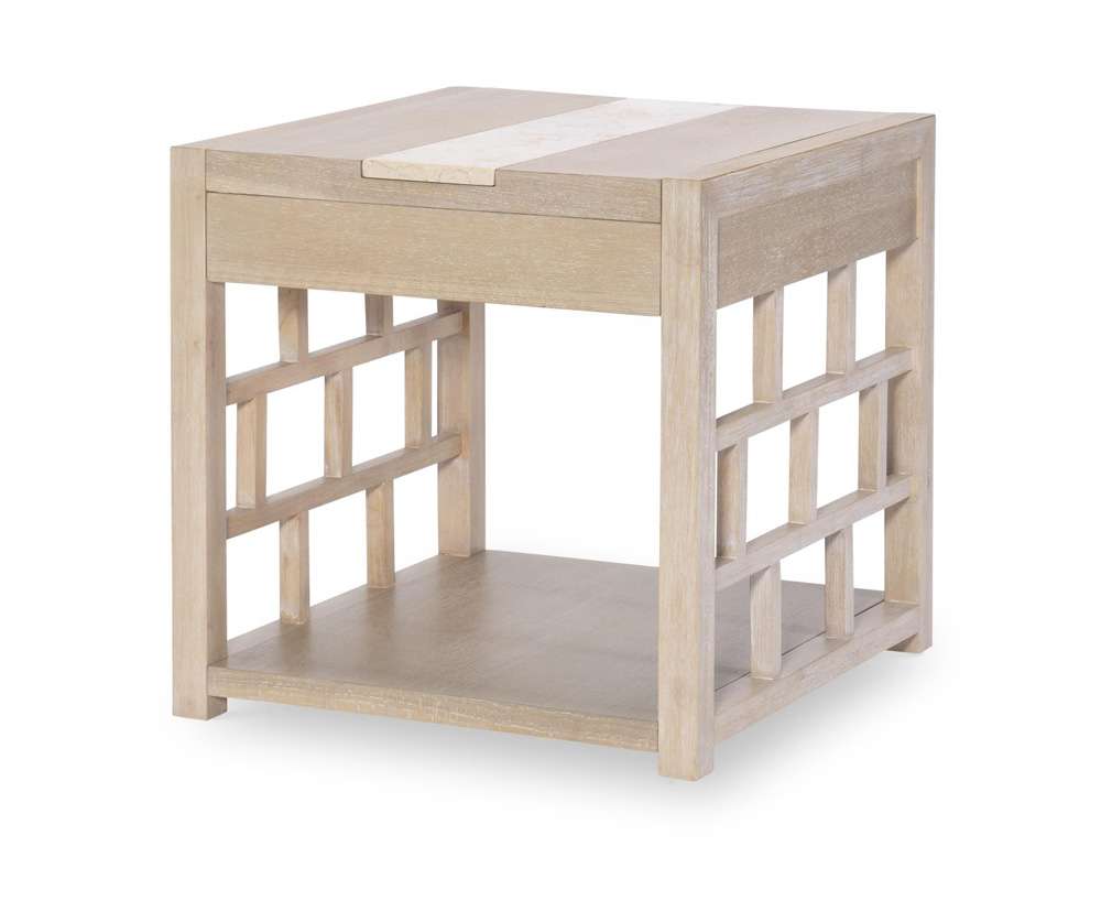 Legacy Classic Furniture - Biscayne Square End Table W/ Travertine Insert - 1500-107 veiw 2