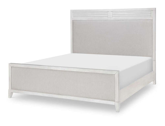 Legacy Classic Furniture - Edgewater Sand Dollar Complete Upholstered Bed Queen 50 White Finish - 1313-4205K veiw 1