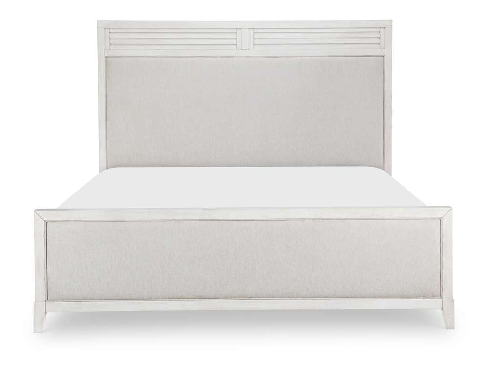 Legacy Classic Furniture - Edgewater Sand Dollar Complete Upholstered Bed Queen 50 White Finish - 1313-4205K veiw 2
