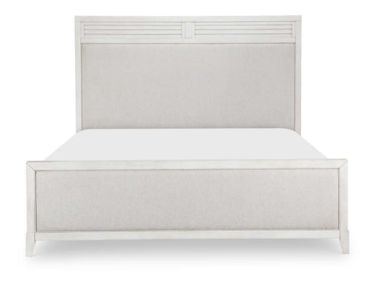 Legacy Classic Furniture - Edgewater Sand Dollar Complete Upholstered Bed Queen 50 White Finish - 1313-4205K veiw 2